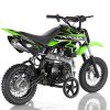 Apollo DB-25 Kids Dirt Bike with Training Wheels - Green with training wheels