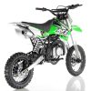 Apollo DB-X16 Dirt Bike - Green rear profile view