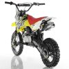 Apollo DB-X4 Semi-Automatic Dirt Bike - Yellow rear profile view