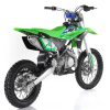 Apollo DB Z40 RFZ 140cc Mid-size Dirt Bike - Green right rear profile view