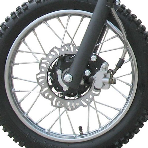 Coolster QG-214S 125cc Youth MotoCross Dirt Bike - front wheel detail