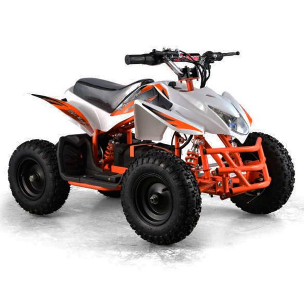 Titan Kids Electric ATV Four-Wheeler - White/Orange