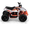 Titan Kids Electric ATV Four-Wheeler - White/Orange right side view