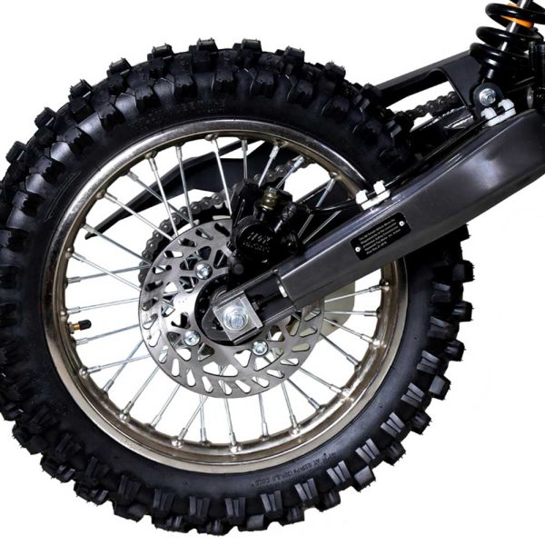 TaoTao DB27 Mid Size Dirt Bike - Rear wheel detail view