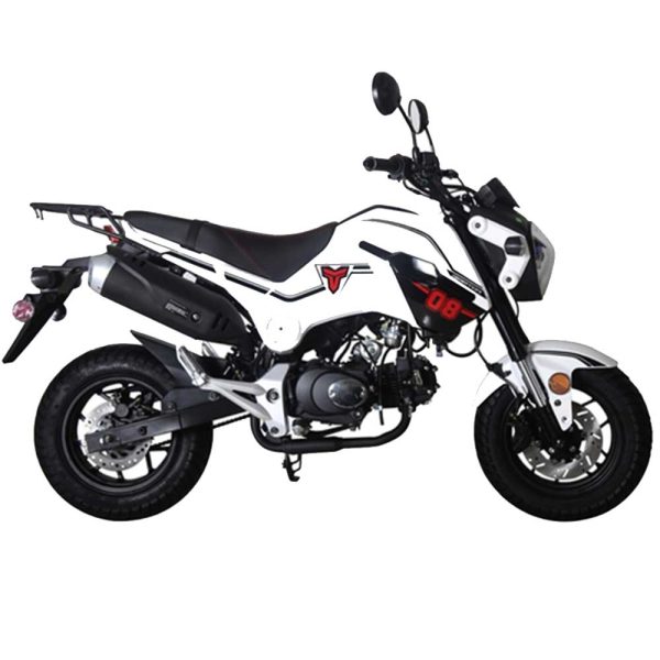 Tao HellCat 125 Mini Bike Motorcycle - White right side view