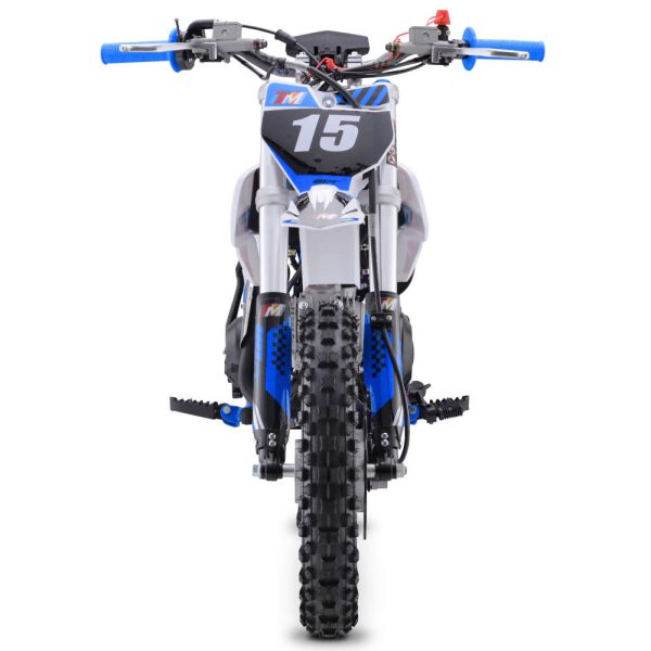 TrailMaster TM15 Semi-Automatic Kids Dirt Bike - Blue front view