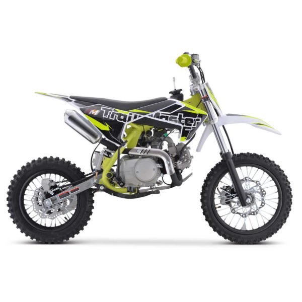 TrailMaster TM21 Youth Dirt Bike - Green ride side view