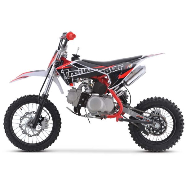 TrailMaster TM22 Mid-size Dirt Bike - red left side view