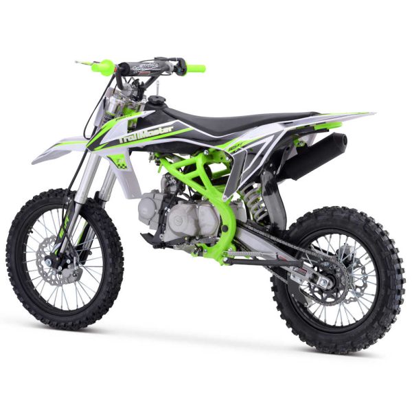TrailMaster TM29 Mid-Size Dirt Bike - Green rear profile view