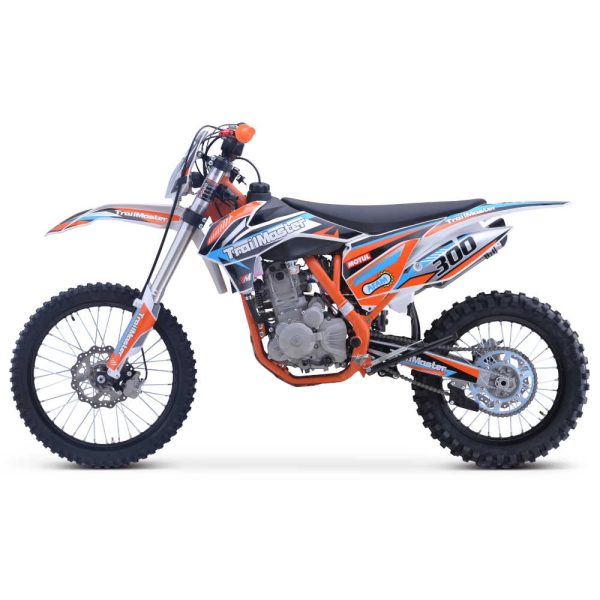 TrailMaster TM36 Full-Size Dirt Bike - Orange left side view