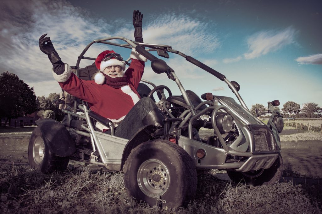 Santa Claus in a GoKart!
